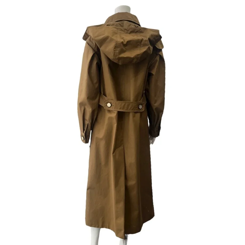 $6000 CHANEL 2020 Resort Brown Camel Trench Coat Jacket size FR 36/4